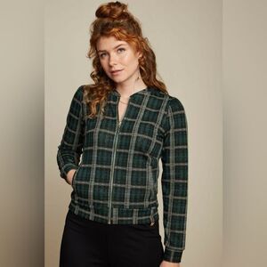 King Louie‎ Jassen&Blazers Iris Jacket Santiago Check Dragonfly Green size L NWT